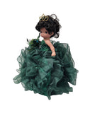 Precious Moments 17" Quinceañera Centerpiece Doll – Made in USA Ruffled Gown, Mis Quince Años Table Decoration & Keepsake ARC8421-33R (Emerald Green)