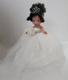 Precious Moments 17" Quinceañera Centerpiece Doll – Made in USA Ruffled Gown, Mis Quince Años Table Decoration & Keepsake ARC8421-1 (White)