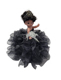 Precious Moments 17" Quinceañera Centerpiece Doll – Made in USA Ruffled Gown, Mis Quince Años Table Decoration & Keepsake ARC8421-17R (Black)