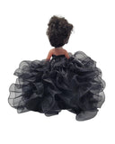 Precious Moments 17" Quinceañera Centerpiece Doll – Made in USA Ruffled Gown, Mis Quince Años Table Decoration & Keepsake ARC8421-17R (Black)