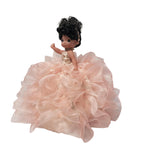 Precious Moments 17" Quinceañera Centerpiece Doll – Made in USA Ruffled Gown, Mis Quince Años Table Decoration & Keepsake ARC8421-29R (Blush)