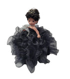 Precious Moments 17" Quinceañera Centerpiece Doll – Made in USA Ruffled Gown, Mis Quince Años Table Decoration & Keepsake ARC8421-17R (Black)