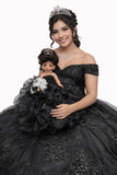 Precious Moments 17" Quinceañera Centerpiece Doll – Made in USA Ruffled Gown, Mis Quince Años Table Decoration & Keepsake ARC8421-17R (Black)