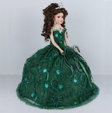 18" Quince Umbrella Dolls KK18725-33 Emerald Green