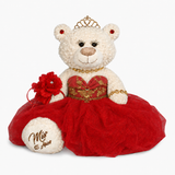 20" Crème-Colored Quinceañera Bear "Mis 15 Anos" With Tulle Dress - ARC16831-14 Red (Made to Order)