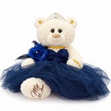 20" Crème-Colored Quinceañera Bear "Mis 15 Anos" With Tulle Dress - ARC16831-16 Navy Blue (Made to Order)