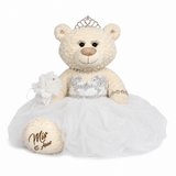 20" Crème-Colored Quinceañera Bear "Mis 15 Anos" With Tulle Dress - ARC16831-1 White (Made to Order)