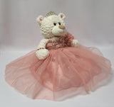 20" White Quince Bear "Mis 15 Anos" With Tulle Dress - ARC16831-30 Rose Gold (Made to Order)