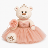 20" Crème-Colored Quinceañera Bear "Mis 15 Anos" With Tulle Dress - ARC16831-30 Rose Gold (Made to Order)
