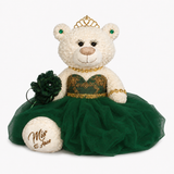20" Crème-Colored Quinceañera Bear "Mis 15 Anos" With Tulle Dress - ARC16831-33 Emerald Green