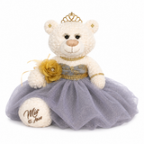 20" Crème-Colored Quinceañera Bear "Mis 15 Anos" With Tulle Dress - ARC16831-37 Gray (Made to Order)