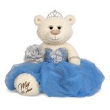 20" Crème-Colored Quinceañera Bear "Mis 15 Anos" With Tulle Dress - ARC16831-36 Gray Blue