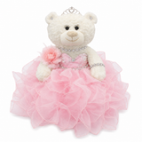 20" Crème-Colored Quinceañera Bear "Mis 15 Anos" With Ruffles Dress -ARC16831-3R Pink (Made to Order)