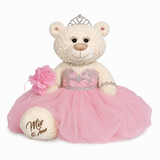 20" Crème-Colored Quinceañera Bear "Mis 15 Anos" With Tulle Dress - ARC16831-3 Pink (Made to Order)