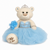 20" Crème-Colored Quinceañera Bear "Mis 15 Anos" With Tulle Dress - ARC16831-4 Baby Blue (Made to Order)