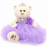 20" Crème-Colored Quinceañera Bear "Mis 15 Anos" With Tulle Dress - ARC16831-5 Lavender (Made to Order)