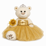 20" Crème-Colored Quinceañera Bear "Mis 15 Anos" With Tulle Dress - ARC16831-6 Gold (Made to Order)