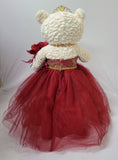 20" Quince Bear With Tulle - ARC16831-7 Burgundy (Made to Order)