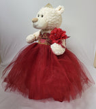 20" Quince Bear With Tulle - ARC16831-7 Burgundy (Made to Order)