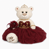 20" Crème-Colored Quinceañera Bear "Mis 15 Anos" With Tulle Dress - ARC16831-7 Burgundy (Made to Order)