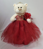 20" Quince Bear With Tulle - ARC16831-7 Burgundy (Made to Order)