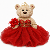20" Light Brown Quinceañera Bear "Mis 15 Anos" With Tulle Dress - ARC16832-14 Red (Made to Order)