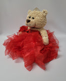 20" Quince Bear With Ruffles - ARC16832-14R Red (Made to Order)
