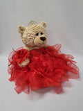 20" Quince Bear With Ruffles - ARC16832-14R Red (Made to Order)