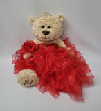 20" Quince Bear With Ruffles - ARC16832-14R Red (Made to Order)