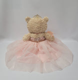 20" Quince Bear With Tulle - ARC16832-29  Blush (Made to Order)