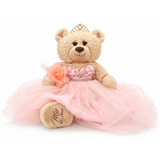 20" Light Brown Quinceañera Bear "Mis 15 Anos" With Tulle Dress - ARC16832-29  Blush (Made to Order)