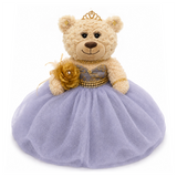 20" Light Brown Quinceañera Bear "Mis 15 Anos" With Tulle Dress - ARC16832-37 Gray (Made to Order)