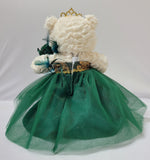 12" Quince White Bear - B09631N-33G Emerald Green