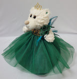 12" Quince White Bear - B09631N-33G Emerald Green