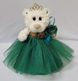 12" Quince White Bear - B09631N-33G Emerald Green
