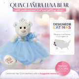 12" Quince White Bear With Embroidery "Mis 15 Anos" - B09631-4 Light Blue
