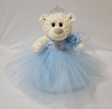 12" Quince White Bear - B09631N-4 Baby Blue
