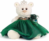 12" Quince White Bear - B09631N-33G Emerald Green