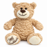 12" Light Brown Bear Body With Embroidery "Mi Presentacion" - B09832P