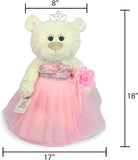 Classic Size Quinceañera Teddy Bear with Elegant Dress – Gift-Ready Keepsake and Centerpiece Decoration  for 15 Años, Oso Quinceañera Tradicional B14631-3 (Pink)