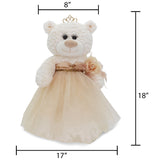 Classic Size Quinceañera Teddy Bear with Elegant Dress – Gift-Ready Keepsake and Centerpiece Decoration  for 15 Años, Oso Quinceañera Tradicional B14631-34G (Champagne)