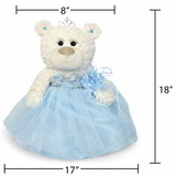 Classic Size  Quinceañera Teddy Bear with Elegant Dress –  Gift-Ready Keepsake and Centerpiece Decoration  for 15 Años, Oso Quinceañera Tradicional B14631-4 (Light Blue)
