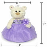 Classic Size  Quinceañera Teddy Bear with Elegant Dress –  Gift-Ready Keepsake and Centerpiece Decoration  for 15 Años, Oso Quinceañera Tradicional B14631-5 (Light Purple)