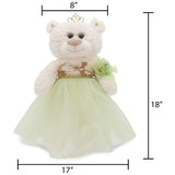 Classic Size  Quinceañera Teddy Bear with Elegant Dress –  Gift-Ready Keepsake and Centerpiece Decoration  for 15 Años, Oso Quinceañera Tradicional B14631-8 (Pistachio)