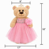 18" Quince Light Brown Bear With Embroidery "Mis 15 Anos" B14632-3 (Pink)
