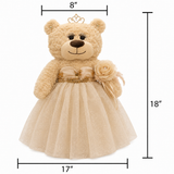 18" Quince Light Brown Bear With Embroidery "Mis 15 Anos" B14632-34G (Champagne)