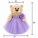 18" Quince Light Brown Bear With Embroidery "Mis 15 Anos" B14632-5 (Light Purple)
