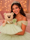 18" Quince Light Brown Bear With Embroidery "Mis 15 Anos" B14632-8 (Pistachio)
