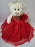 20" Sweet 16 White Bear With Embroidery "Sweet 16" - B16631A-14G Red With Gold Trim