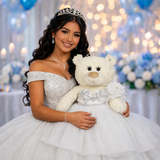 20" Sweet 16 White Bear With Embroidery "Sweet 16" - B16631A-1 White